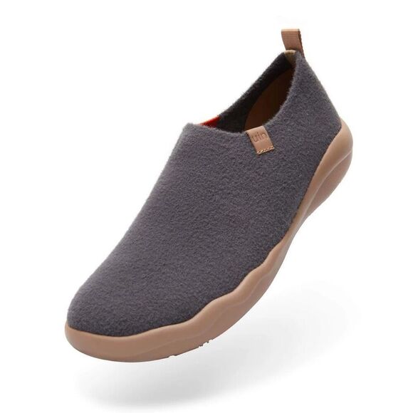 UIN Men's Travel Walking Shoes Slip On Casual Sneaker (DIMGRAY KNITTED WOOL) - Picture 3 of 9